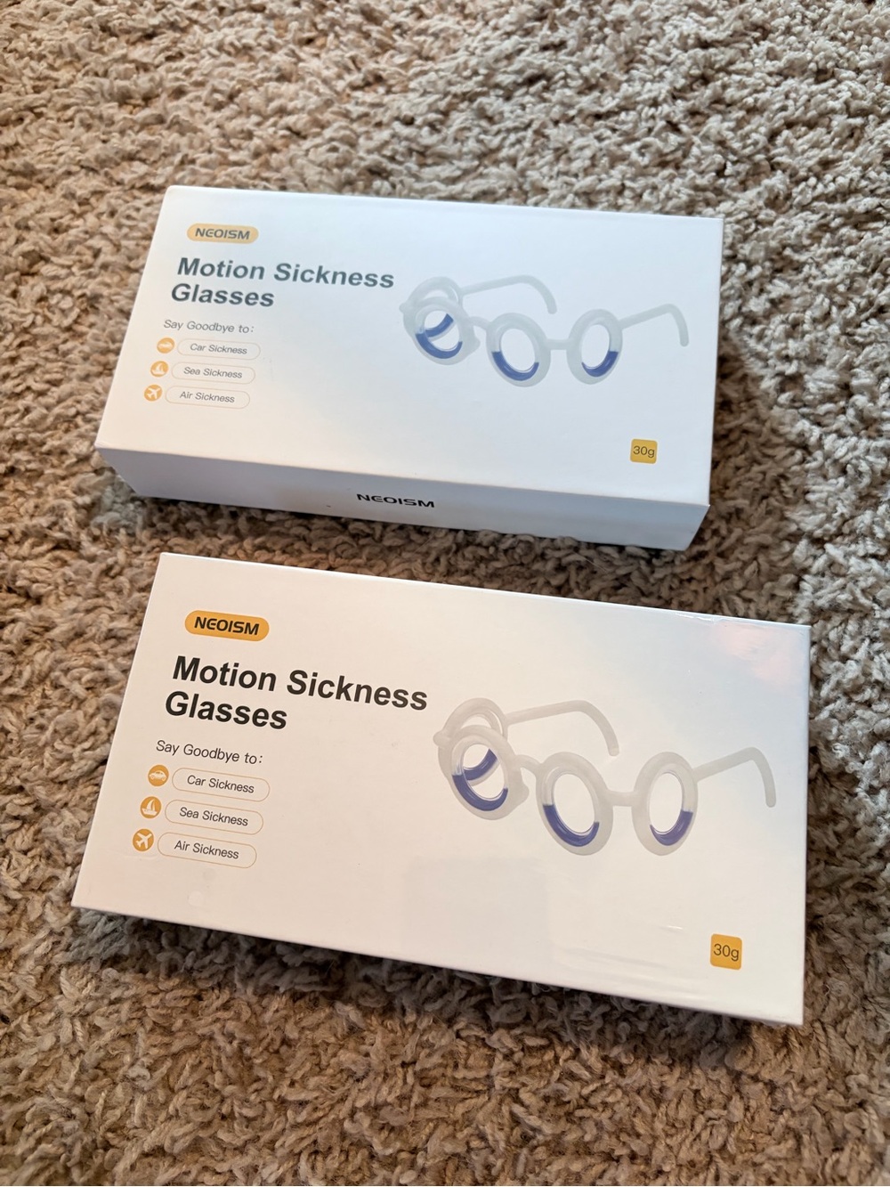 Motion Sickness Glasses -- two pairs